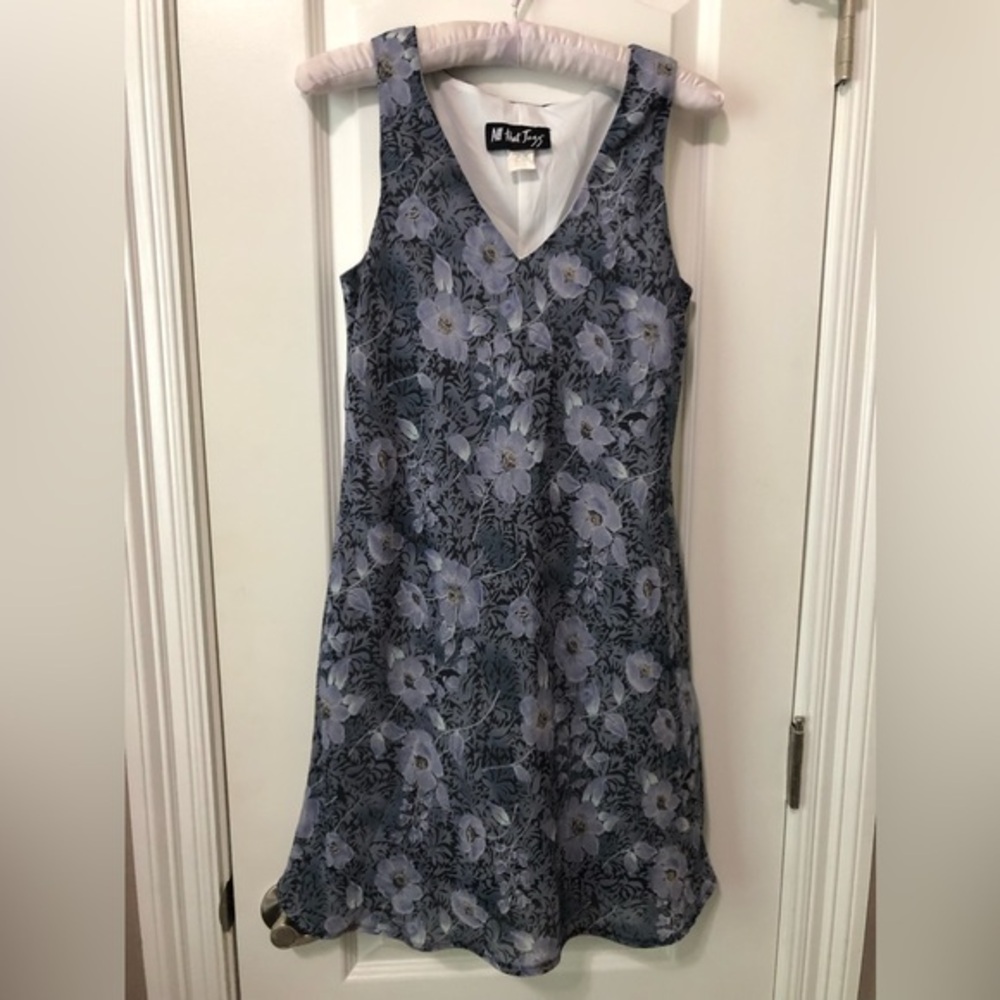 Vintage Sleeveless Dress from All That Jazz Size 5/6 Purple Navy Lavender